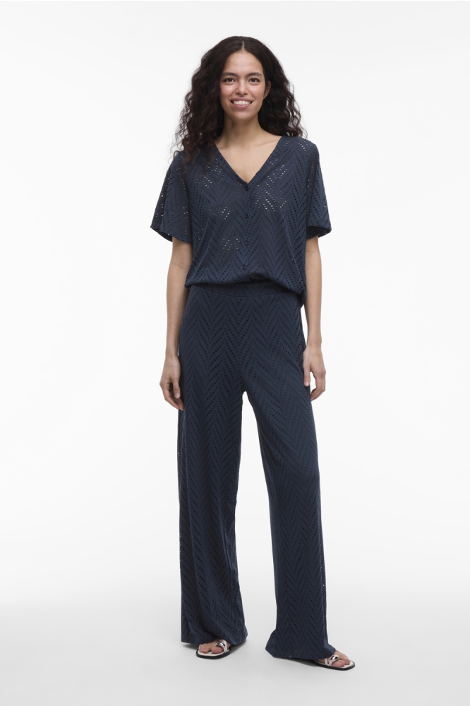VIDELAIA HW WIDE PANTS/PB 14106628 NAVY BLAZER